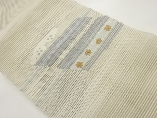 JAPANESE NAGOYA OBI FOR SUMMER / TSUZURE / WOVEN FLOWER